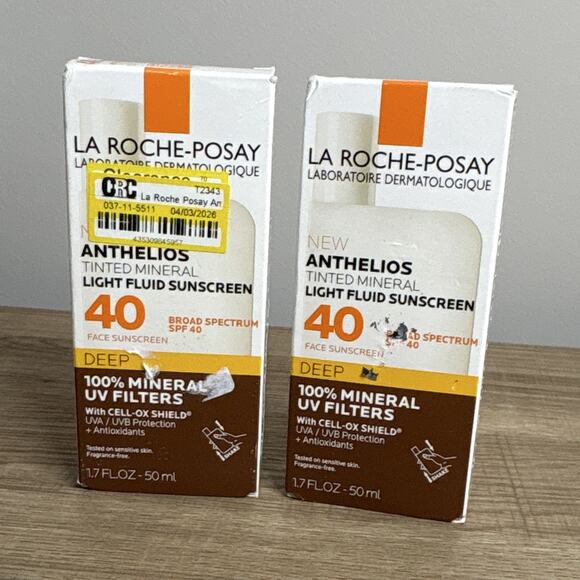 La Roche-Posay Other - La Roche-Posay Anthelios Tinted Mineral Face Sunscreen Lot of 2 Deep SPF 40 1.7